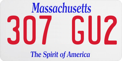 MA license plate 307GU2