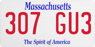 MA license plate 307GU3