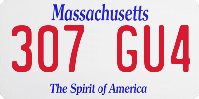 MA license plate 307GU4