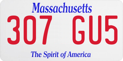 MA license plate 307GU5