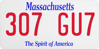 MA license plate 307GU7