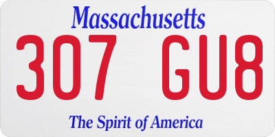 MA license plate 307GU8