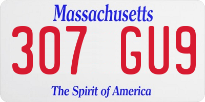 MA license plate 307GU9