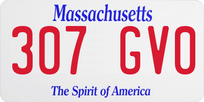 MA license plate 307GV0