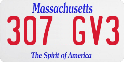 MA license plate 307GV3