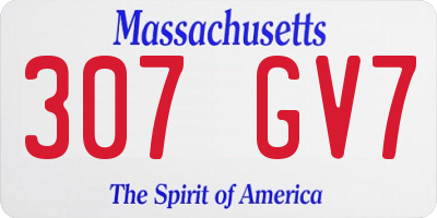 MA license plate 307GV7