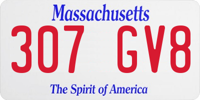 MA license plate 307GV8