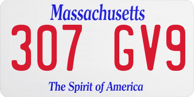 MA license plate 307GV9