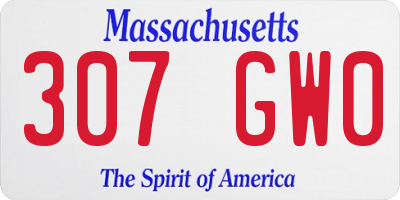 MA license plate 307GW0