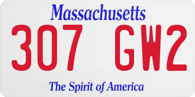 MA license plate 307GW2