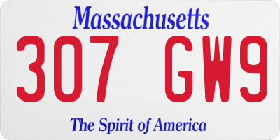 MA license plate 307GW9