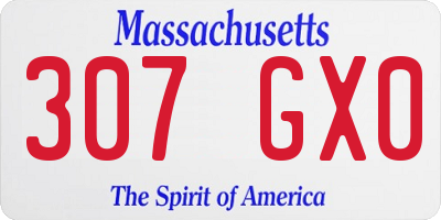 MA license plate 307GX0