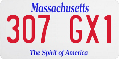 MA license plate 307GX1