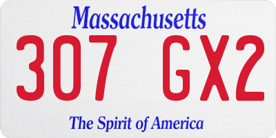 MA license plate 307GX2