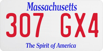 MA license plate 307GX4