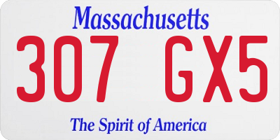 MA license plate 307GX5