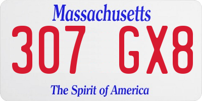 MA license plate 307GX8
