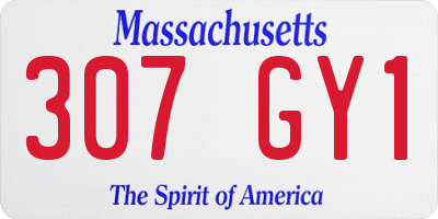 MA license plate 307GY1