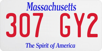 MA license plate 307GY2