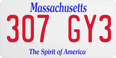 MA license plate 307GY3