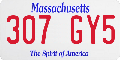MA license plate 307GY5
