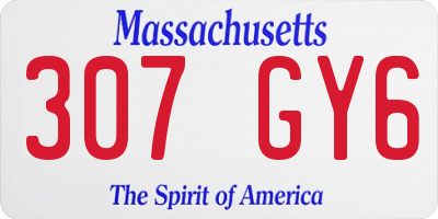 MA license plate 307GY6