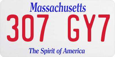 MA license plate 307GY7