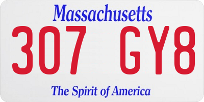 MA license plate 307GY8
