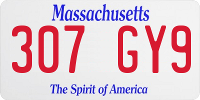 MA license plate 307GY9