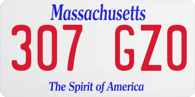 MA license plate 307GZ0