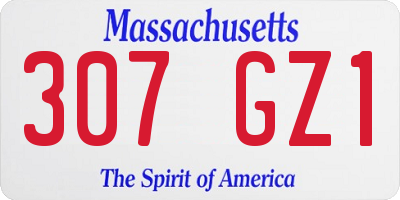 MA license plate 307GZ1
