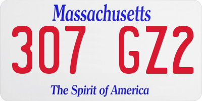 MA license plate 307GZ2