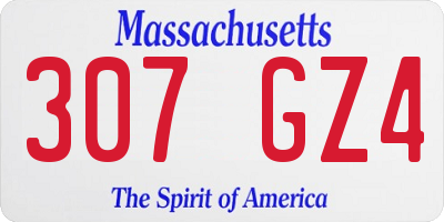 MA license plate 307GZ4