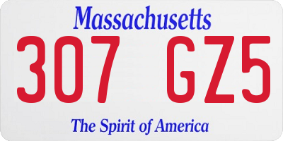 MA license plate 307GZ5