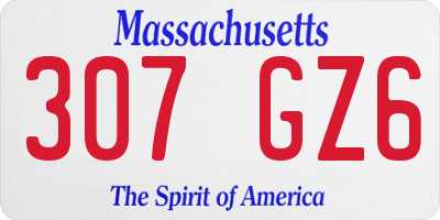 MA license plate 307GZ6