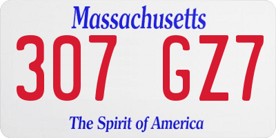 MA license plate 307GZ7