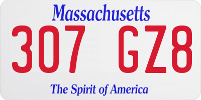 MA license plate 307GZ8