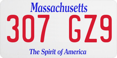 MA license plate 307GZ9