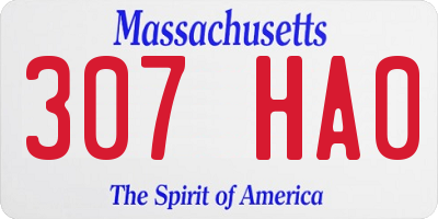 MA license plate 307HA0