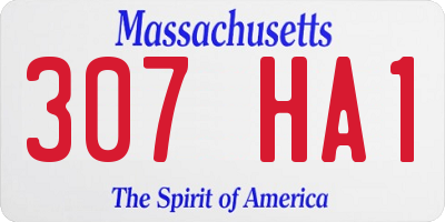 MA license plate 307HA1