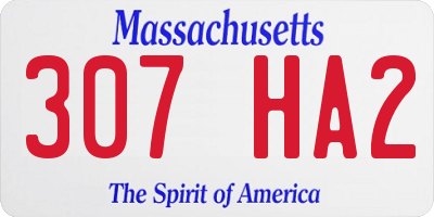 MA license plate 307HA2
