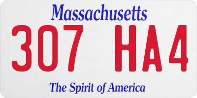 MA license plate 307HA4