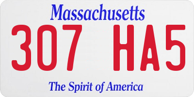MA license plate 307HA5