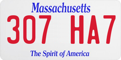 MA license plate 307HA7