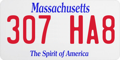 MA license plate 307HA8
