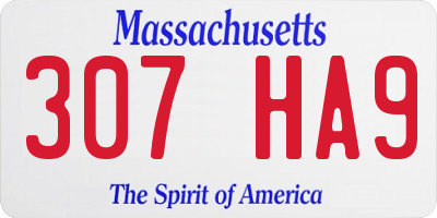 MA license plate 307HA9