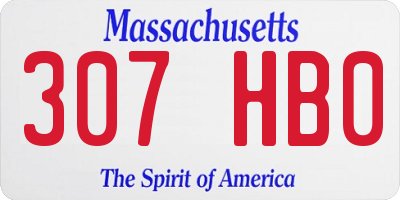 MA license plate 307HB0