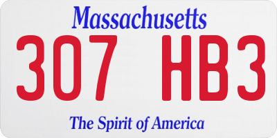 MA license plate 307HB3
