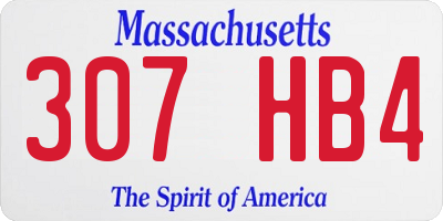 MA license plate 307HB4