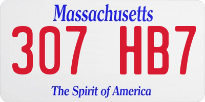 MA license plate 307HB7